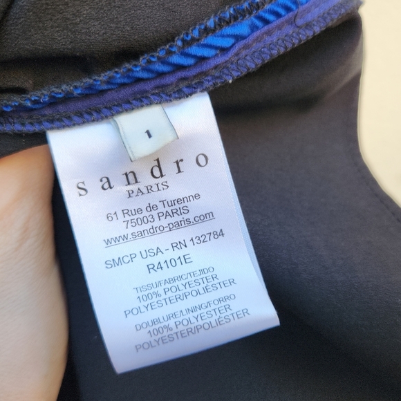 SANDRO Rdv One-shoulder Ruffled Pleated Crepe Dress In Blue - Picture 10 of 11